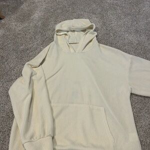 Cream knit Hooded Sweater